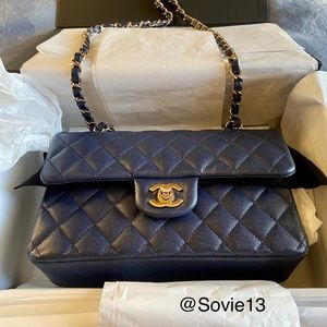 ❌SOLD❌Classic Small Navy blue in caviar leather